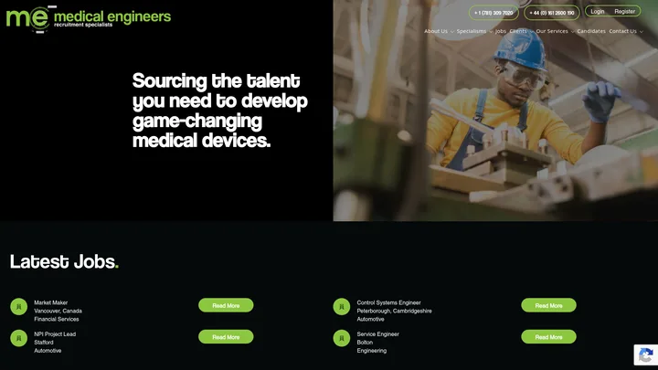 Medical Engineers homepage preview